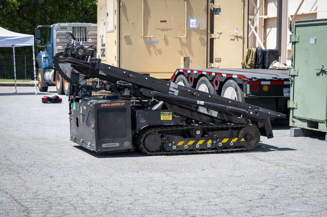 MPEP with deck implement on a flight line.